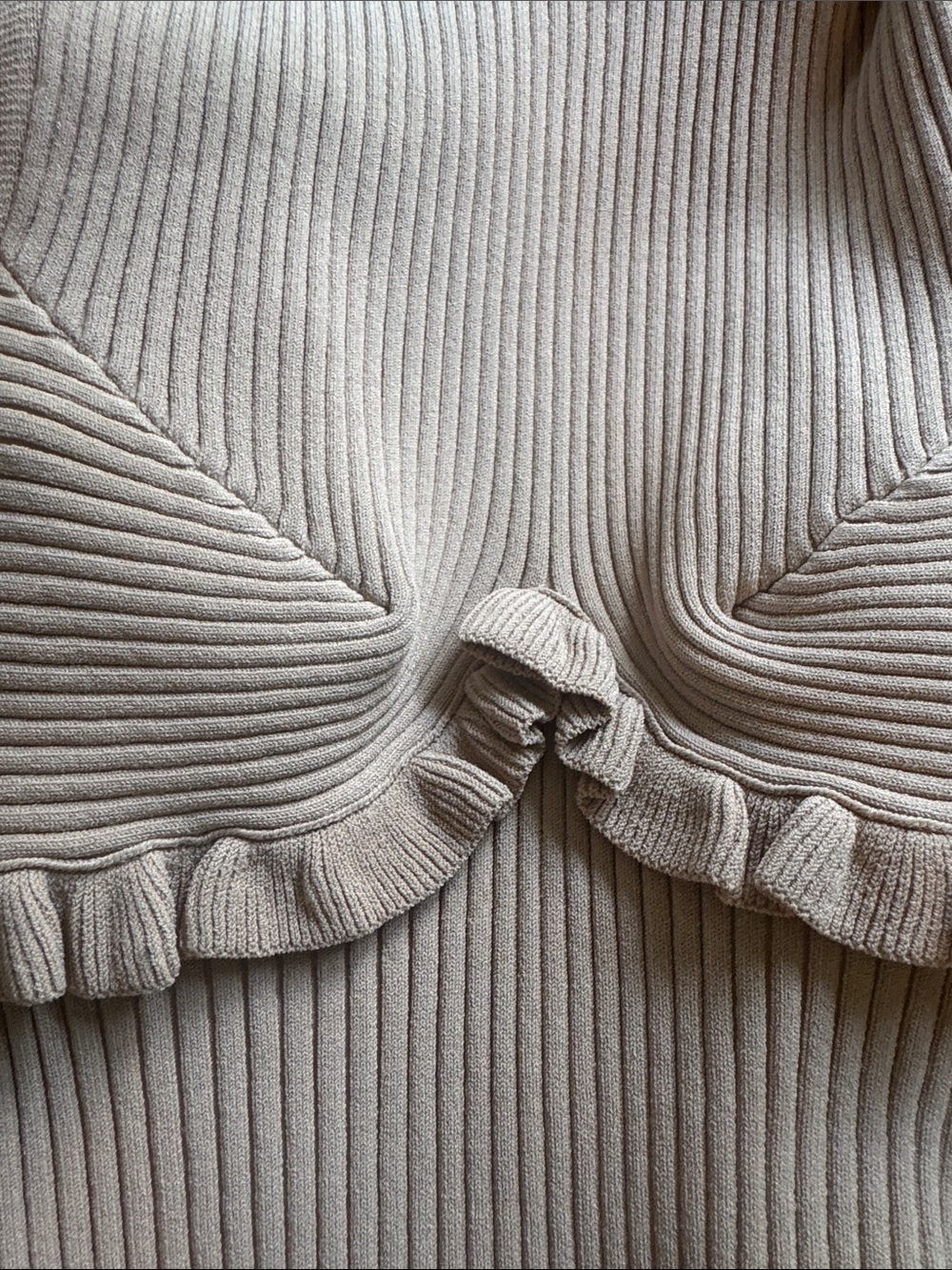 NWOT $220 Sandro Beige Ribbed Bodysuit size 0 - Picture 15 of 15